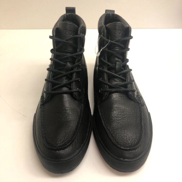 Polo by Ralph Lauren Black Chukka Boots with Textured Leather - Picture 3 of 12